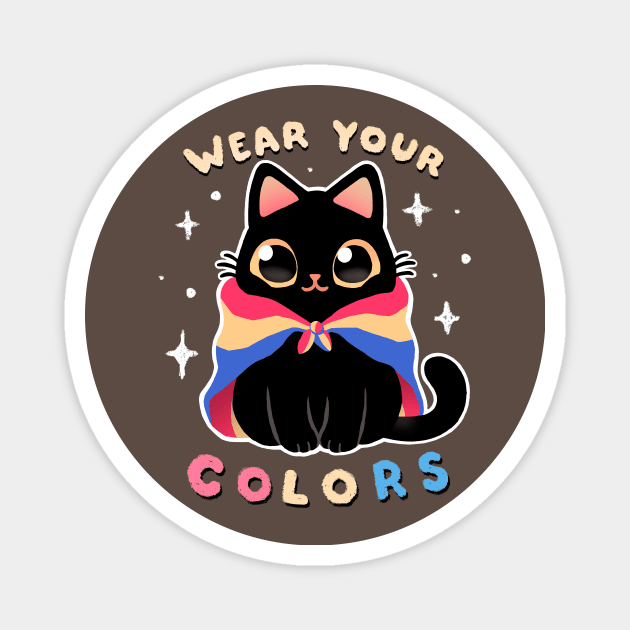 Pansexual LGBT Pride Cat - Kawaii Rainbow Kitty - Wear your colors Magnet by BlancaVidal